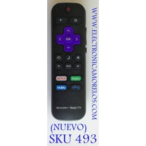 CONTROL REMOTO ORIGINAL NUEVO  SMART TV SHARP ROKU / HS-RCRUS-20 / RC18E-T3
